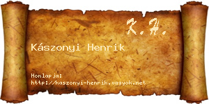 Kászonyi Henrik névjegykártya